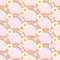 Seamless pattern, rainbows and flowers on a pink background. Retro groove design 70s style. Print, textile