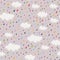 Seamless pattern with rainclouds and raindrops