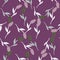 Seamless pattern with random decorative ear of wheat elements print. Purple background. Flat backdrop
