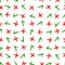 Seamless pattern randomly chaotic situation checkmark green check marks red crosses, vector seamless pattern cross and tick