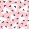 Seamless pattern with randomly repeating triangles.