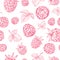 Seamless Pattern of Raspberries, Fruit Pattern.