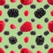 Seamless pattern with raspberry and bramble. pattern for package design, abstract background