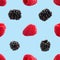 Seamless pattern with raspberry and bramble. pattern for package design, abstract background