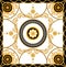 Seamless Pattern Ready for Textile. Scarf Design for Silk Print. Golden Baroque with Chains on White Background.