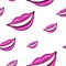 Seamless pattern of realistic female lips. fashionable, modern smile of pink lips, in a realistic style. vector illustration for