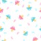 Seamless pattern from realistic pink and blue pacifiers