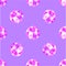 Seamless pattern of realistic purple amethyst gems. Vector illustration.