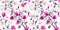 Seamless pattern with realistic spring flowers of white and pink magnolias.