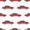 Seamless pattern of red cars Limo sedans