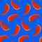 Seamless pattern, red chili jalapeno peppers on a blue background