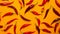 Seamless pattern of red chillies on yellow background