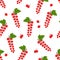Seamless pattern of red currants, vector illustration of a bunch of berries