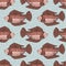 Seamless pattern with red fish. Wallpapers underwater animals.