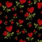 Seamless pattern red heart rose petals