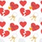 Seamless pattern with Red hearts