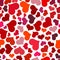 Seamless pattern with red hearts. Swirling red hearts on a white background