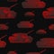 Seamless pattern with red military Tanks. Backdrop with combat vehicle