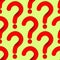 Seamless pattern red question mark, perhaps on a green background. Perhaps illustration, vector