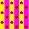 Seamless pattern with red radish on yellow and pink background