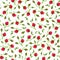 Seamless pattern with red rose buds. Vector illustration.