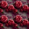 Seamless pattern with red roses. Generated AI, edited in Photoshop