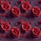 Seamless pattern with red roses. Generated AI, edited in Photoshop