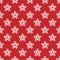 Seamless pattern with red snowflake stars on white background