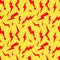 Seamless pattern with red thunderbolt on yellow Background . Can be used for wallpaper, pattern fills, web page