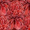 Seamless pattern with red Torch ginger Etlingera elatior flowers background