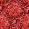 Seamless pattern with red Torch ginger Etlingera elatior flowers background