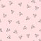 Seamless pattern with repeated heart shape. Sketch, doodle.