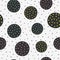 Seamless pattern with repeated round spots. Painted by hand.