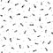 Seamless pattern with repeating arrows and round dots. Simple endless monochrome print.