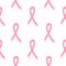 Seamless pattern with repeating pink ribbon. Breast cancer awareness month.