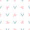 Seamless pattern with repeating star and heart. Pastel girly print.