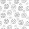 Seamless pattern with rescue sea circles. Vector illustration on a white background in Doodle style.