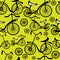 Seamless pattern retro bicycle