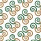 Seamless pattern retro helix green with yellow