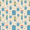 Seamless Pattern with Reusable container for liquids. Bottle, tumbler, sports water bottle