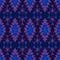 Seamless pattern with rhombus and triangles on dark blue background in native american style. Mystical night mood.