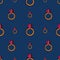 Seamless pattern ring with diamond. Dark blue background. Vector. Idea for cover, Wallpaper, children`s clothing, fabric, cover.