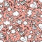 Seamless pattern with romantic doodles