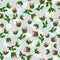 Seamless pattern with rosebuds.