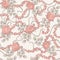 Seamless pattern with roses on the cream background