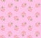 Seamless pattern from roses with pink outline on a pink