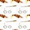 Seamless pattern. Round glasses and lighting.