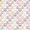 Seamless Pattern Round Peace Icon Different Retro Colors