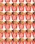Seamless pattern with rows of red french fries boxes 