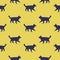 Seamless pattern. Running longhaired german shepherd dog puppy. Dog silhouette. Endless texture. Design for wallpaper